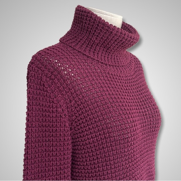 { St. John } - Open Knit Turtleneck Sweater - Picture 3 of 5